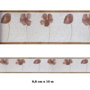 Cenefa semi-adhesiva con estampado floral en tonos marrones