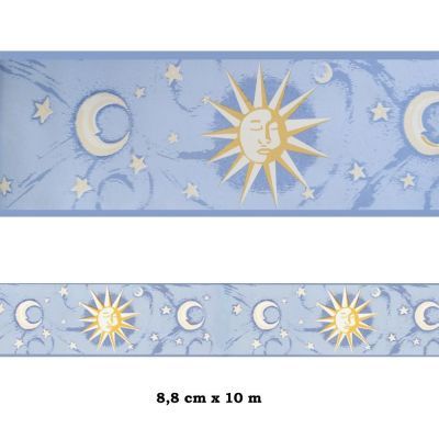 Moon Cenefa SEMI-ADHESIVA sol y luna en tonos azules