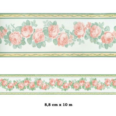 Nieve 8.8 cm Cenefa SEMI-ADHESIVA en tonos blancos y rosas