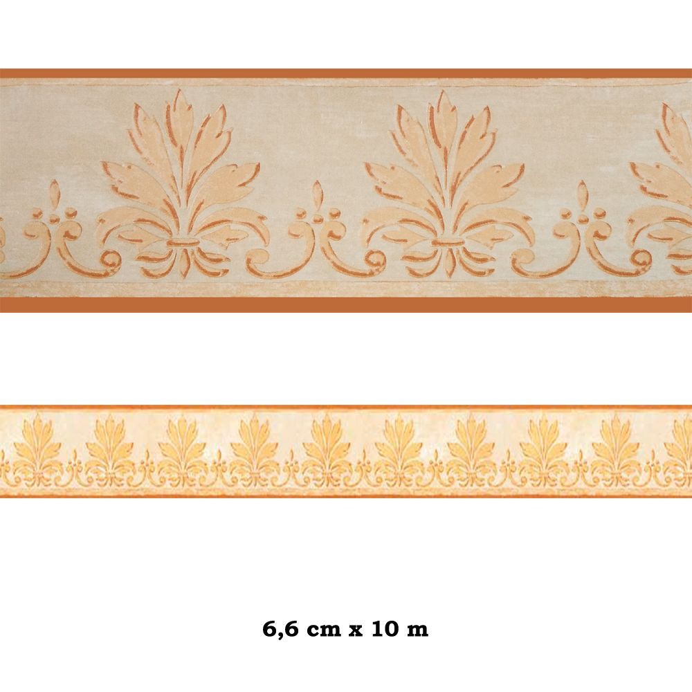 Flor de Lis 6.6 cm Cenefa SEMI-ADHESIVA en tono naranja Flor de Lis 6.6 cm Cenefa SEMI-ADHESIVA en tono naranja
