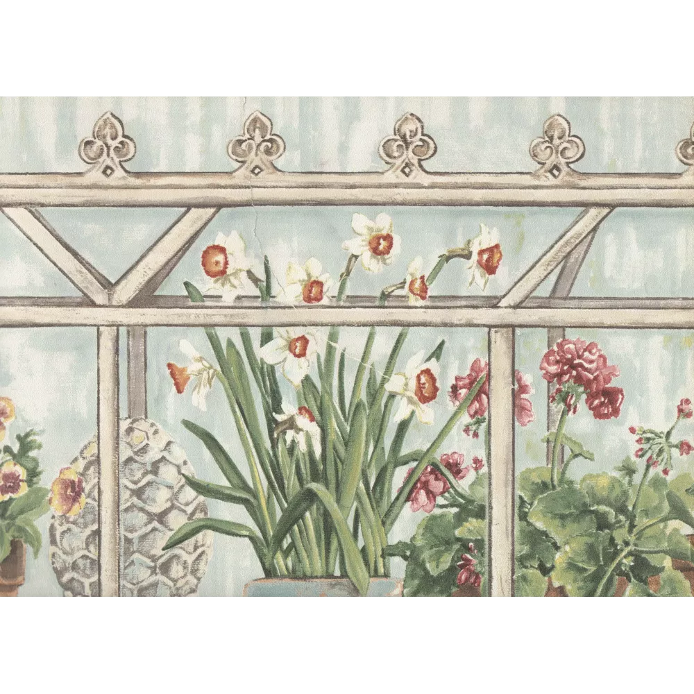 Cenefa papel pintado Congo 5813775 diseño floral