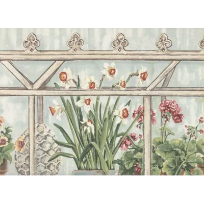 Cenefa papel pintado Congo 5813775 diseño floral