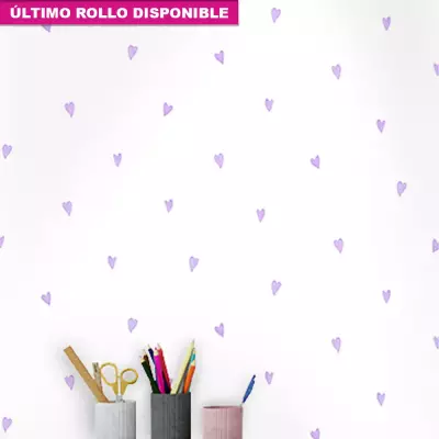 Papel pintado infantil corazones morados Kids Dreams 131312580