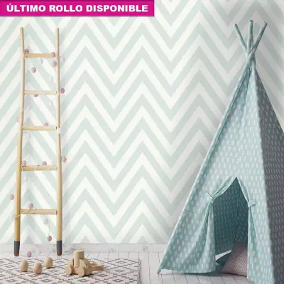 Papel pintado infantil geométrico menta Kids Dreams 131312570