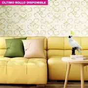 Papel pintado geométrico beige y verde LiA 167345 | Iberostil