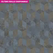 Papel pintado geométrico 3D azul LiA 167357