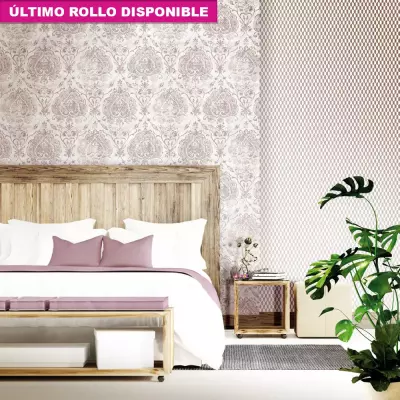 Papel pintado damasco beige y gris LiA 167320