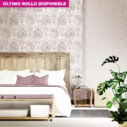 Papel pintado damasco beige y gris LiA 167320