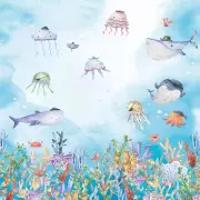 Mural Mundo acuático Cute Walls 60581