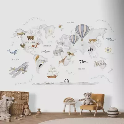 Mural Mapamundi Cute Walls 61181