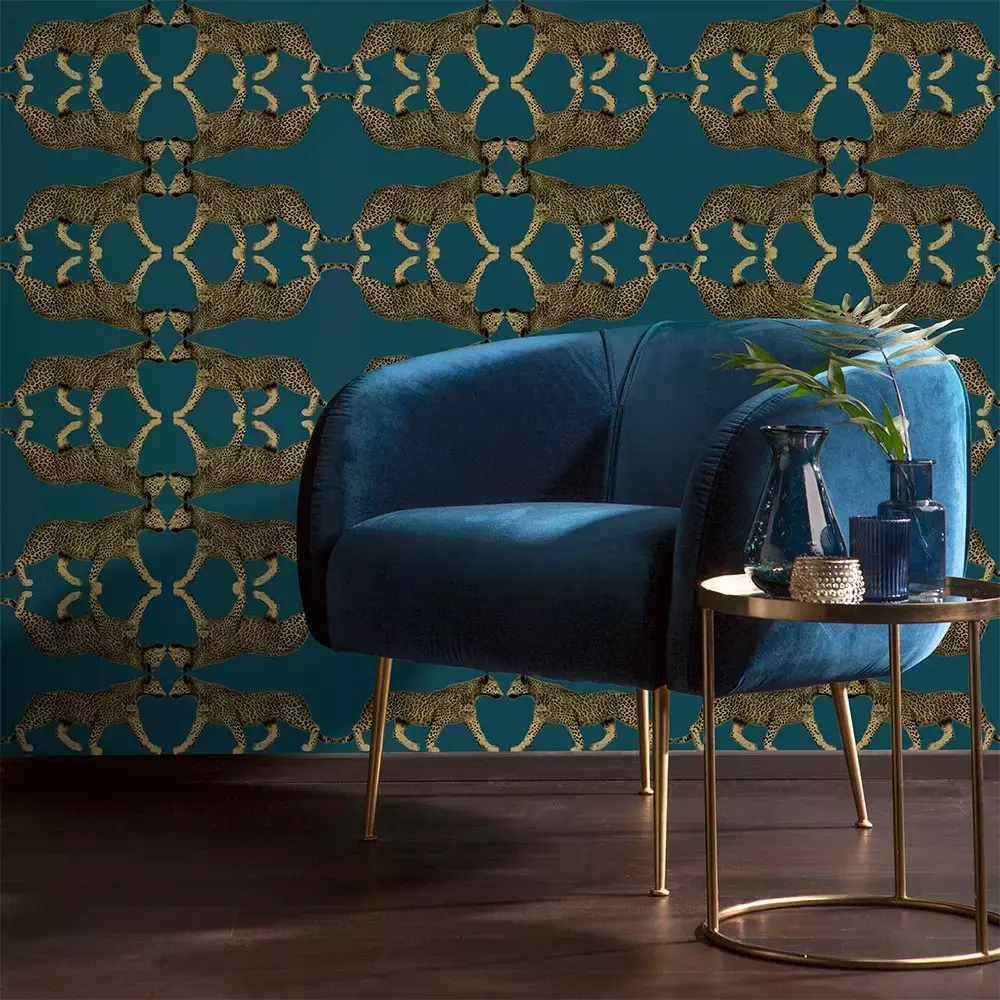 Papel pintado Leopardos Perla NHW1034