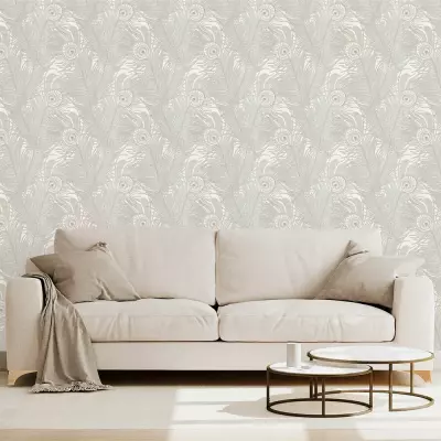 Papel pintado Hojas Perla NHW1044